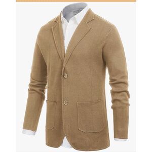 PAUL JONES Camel Colored Knit Cardigan Blazer-L NWT!